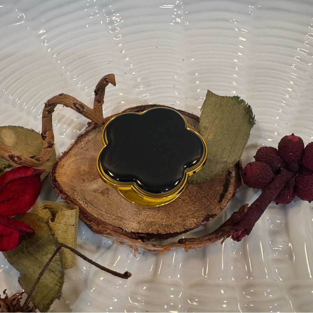 Modern Black Floral Phone Accessory